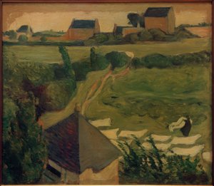 Vista de Saint-Briac con ropa tendida de Emile Bernard